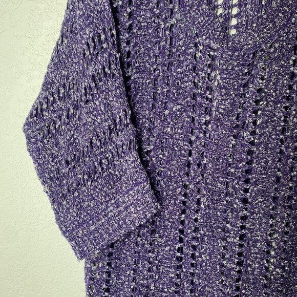 Torrid Purple Sweater Womens Plus Size Size 2 Purple Open Knit Topper - Picture 4 of 12